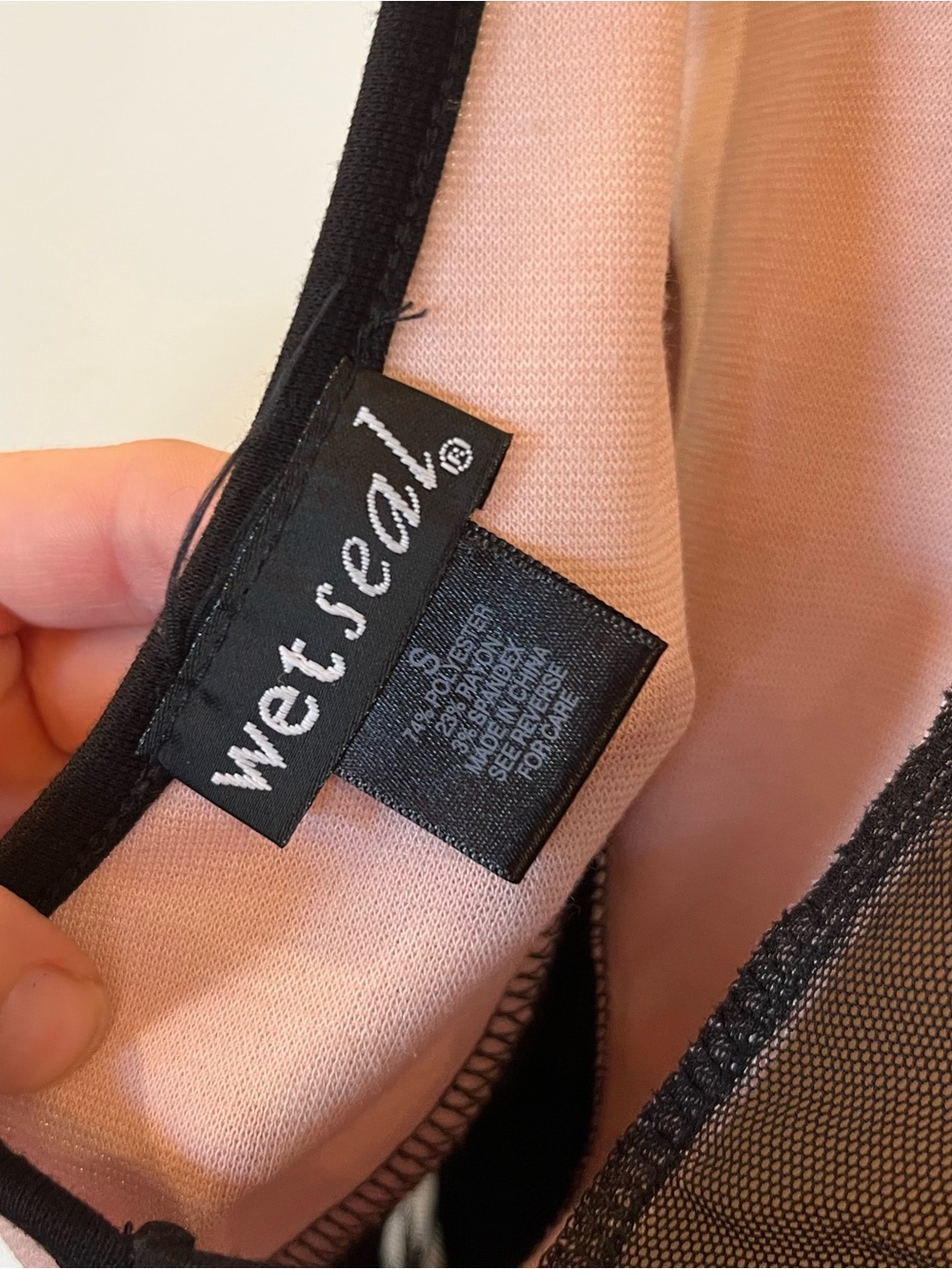Vintage Wet Seal Colorblock Tank Top Size Small Double V Neck Y2K Mesh - Picture 5 of 5
